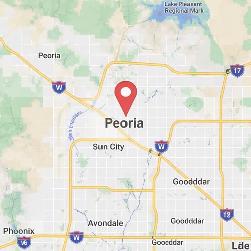 peoria, az on a map