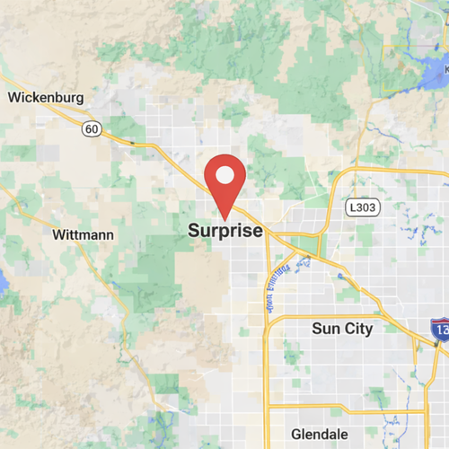 surprise, az on a map